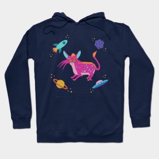 Whimsical Space Cat Hoodie